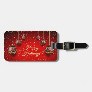 Eleganten Helgdagarna Jul Party Golden Red Winter Bagagebricka