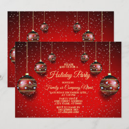 Eleganten Helgdagarna Jul Party Golden Red Winter  Inbjudningar