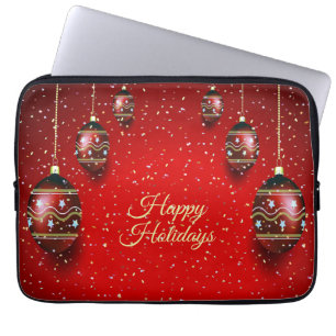 Eleganten Helgdagarna Jul Party Golden Red Winter Laptop Fodral