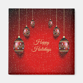 Eleganten Helgdagarna Jul Party Golden Red Winter  Magnet