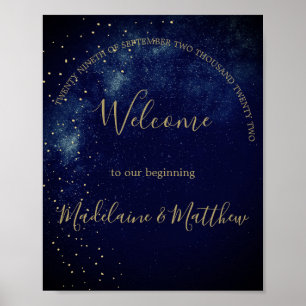 Eleganten Himlar i kväll Stars Välkommen Bröllop Poster