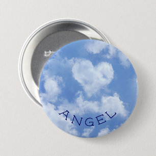 Eleganten hjärtformade Cloud Loely Blue Template Knapp