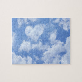Eleganten hjärtformade Cloud Loely Blue Template Pussel