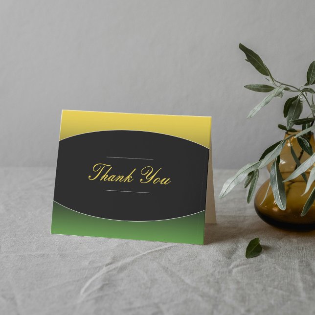 Eleganten Jamaica Grönt Guld Västindien Tack Kort (Jamaica Green Gold Caribbean Elegant Thank You Card
)