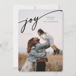 Eleganten Joy Black Script - nyårsfoto Julkort