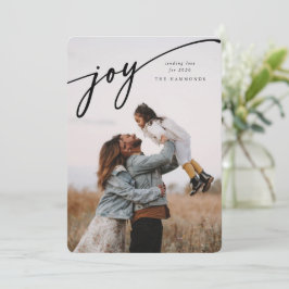Eleganten Joy Black Script - nyårsfoto Julkort