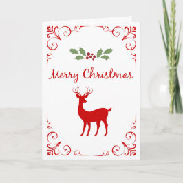 Eleganten Julrener Holly Classic Helgkort
