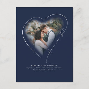Eleganten Kärlek Heart minimalt Spara datumfoto Meddelande Vykort