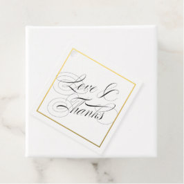 Eleganten kärlek och Tack Faux Guld Gräns Gåvor Etiketter