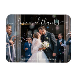 Eleganten kärlek och Tack fotot Bröllop Magnet