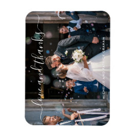 Eleganten kärlek och Tack fotot Bröllop Magnet