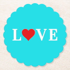 Eleganten kärlek Turcos Blue Aqua Blue Modern Chic Underlägg Papper