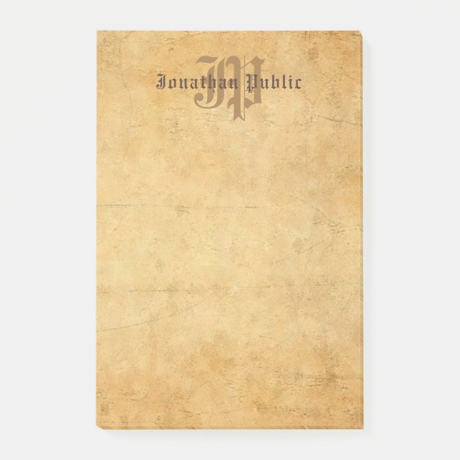 Eleganten Klassisk handskriven monogrammall Post-it Block (Framsida)
