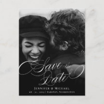 Eleganten Klassisk kalligrafi i Bröllop sparar dat