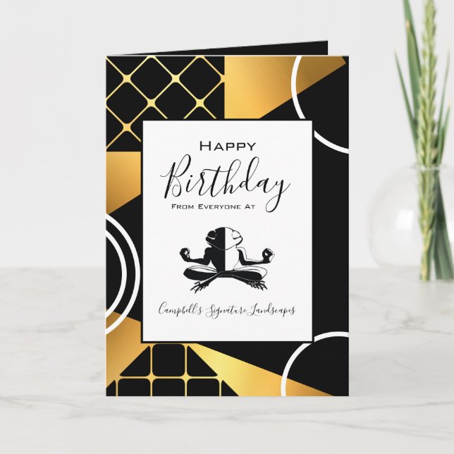 Eleganten Lägg till Logotyp för medarbetarfödelsed Kort (Framsida)