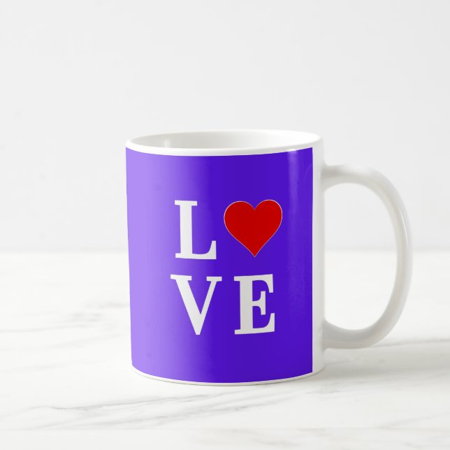 Eleganten Lavender KÄRLEK Modern Chic Kaffemugg (Höger)