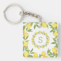Eleganten Lemons Greenery Monogram