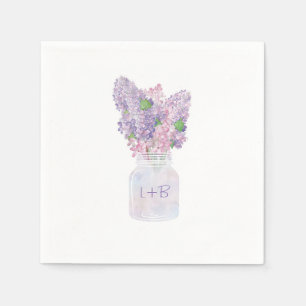 Eleganten Lilac Mason Burk och Rustic Bröllop Pappersservett