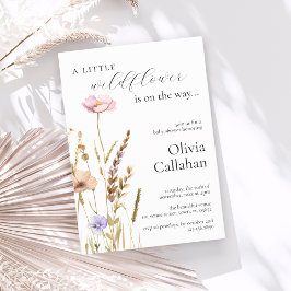 Eleganten Little WildblommGirl Baby Shower Inbjudningar