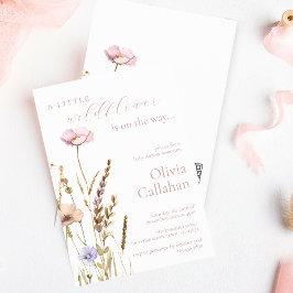 Eleganten Little WildblommGirl Baby Shower Inbjudningar