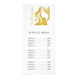 Eleganten logotyp logotyp skönhetsalong på menyn f reklamkort