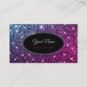 Eleganten Luminösa stjärnor i Rosa Lila Glitter Visitkort
