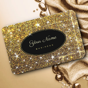 Eleganten Luminous Golden Glitter Glam Stars Visitkort