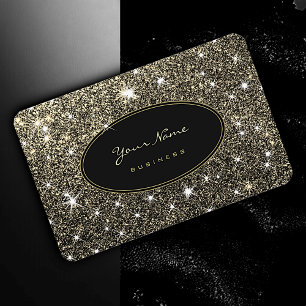Eleganten Luminous Golden Glitter Glam Stars Visitkort