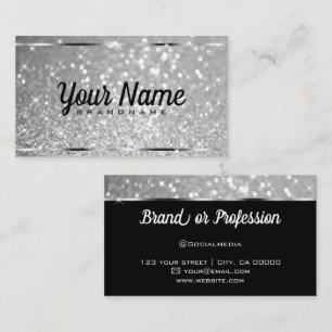 Eleganten Luminous Stars Glitter i Luxury Platinum Visitkort