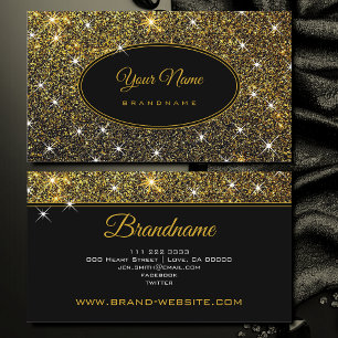 Eleganten Luminous Stars i lyxur Golden Glitter Gl Visitkort