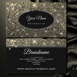 Eleganten Luminous Stars i lyxur Golden Glitter Gl Visitkort