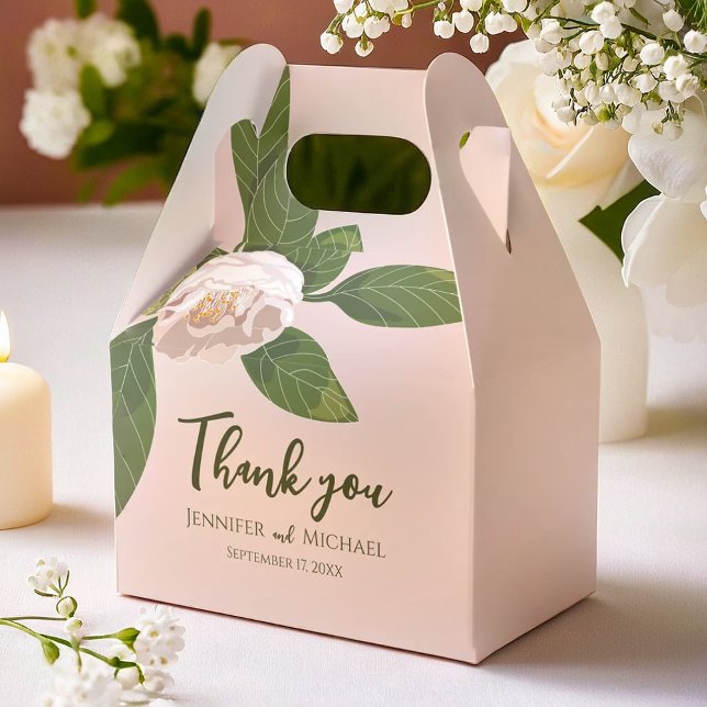 Eleganten Lush Flower och Greenery Presentaskar (Lush Flower and Greenery Elegant Favor Boxes)