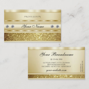Eleganten Luxurit Guld mousserande Glitter Diamond Visitkort