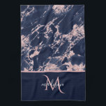 Eleganten Luxury i marble Marble Guld Kökshandduk<br><div class="desc">Klassisk lyxdesign för elegant med monogram som innehåller marmor och Ro Guld Marble Glitter. Mallen har konfigurerats så du behöver bara lägga till ditt namn för att slutföra designen. Matchande tillbehör i butiken.</div>