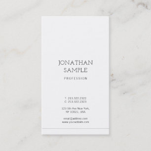 Eleganten Lyx Modern Minimalist Design Plain Visitkort