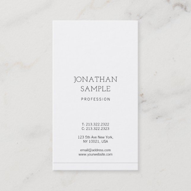 Eleganten Lyx Modern Minimalist Design Plain Visitkort (Framsida)