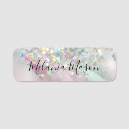 Eleganten Maravalkohol Bläck Holografisk Glitter Namnbricka