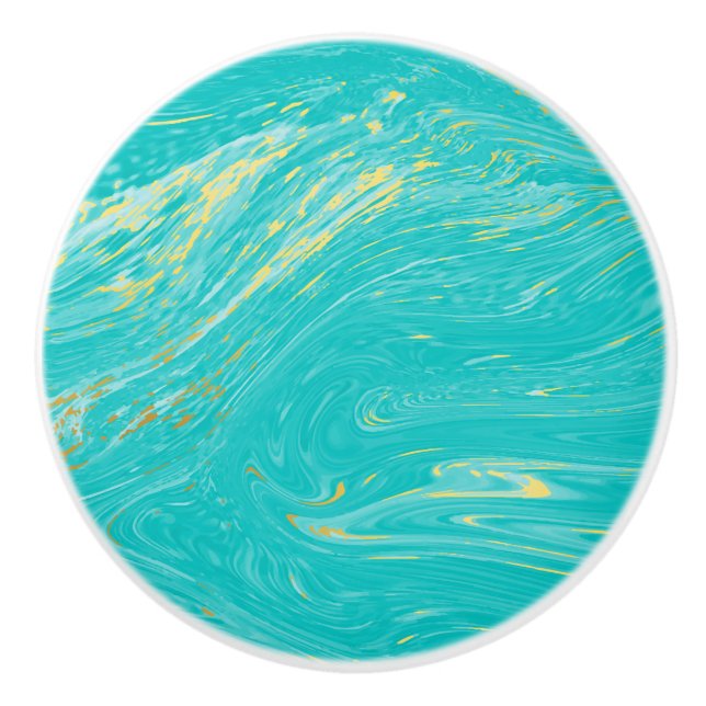 Eleganten Marble guld Blue - modern design Knopp (Framsidan)