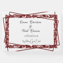 Eleganten Maroon-Burgundy Bröllop i arbetslivet Gästböcker