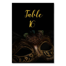 Eleganten Masquerad Black och Guld Bordsnummer