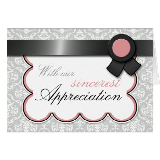 Eleganten Mauve & Grått Damask Tack för dina kort