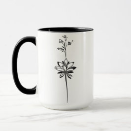 eleganten "Minimalistisk Blommigt Line Art" Mugg