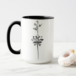 eleganten "Minimalistisk Blommigt Line Art" Mugg