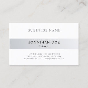 Eleganten Minimalistisk design Silver-utseendet of Visitkort