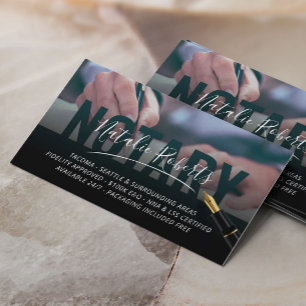 Eleganten Mobile Notary Signing Agent Namnteckning Visitkort