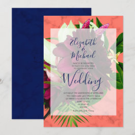 Eleganten Modern Bröllop i den moderna Blommigten Inbjudningar