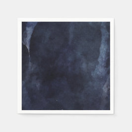 Eleganten Modern Bröllop i marinblå vattenfärg Pappersservett