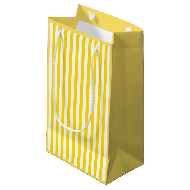 Eleganten Modern chic för vit  med strippad Gult (Framsidan Vinklad)