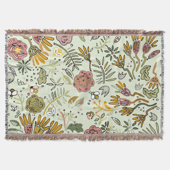 Eleganten Modern för Blommigt av vattenfärger, bib Filt (Framsidan)