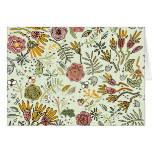 Eleganten Modern för Blommigt av vattenfärger, bib Hälsningskort